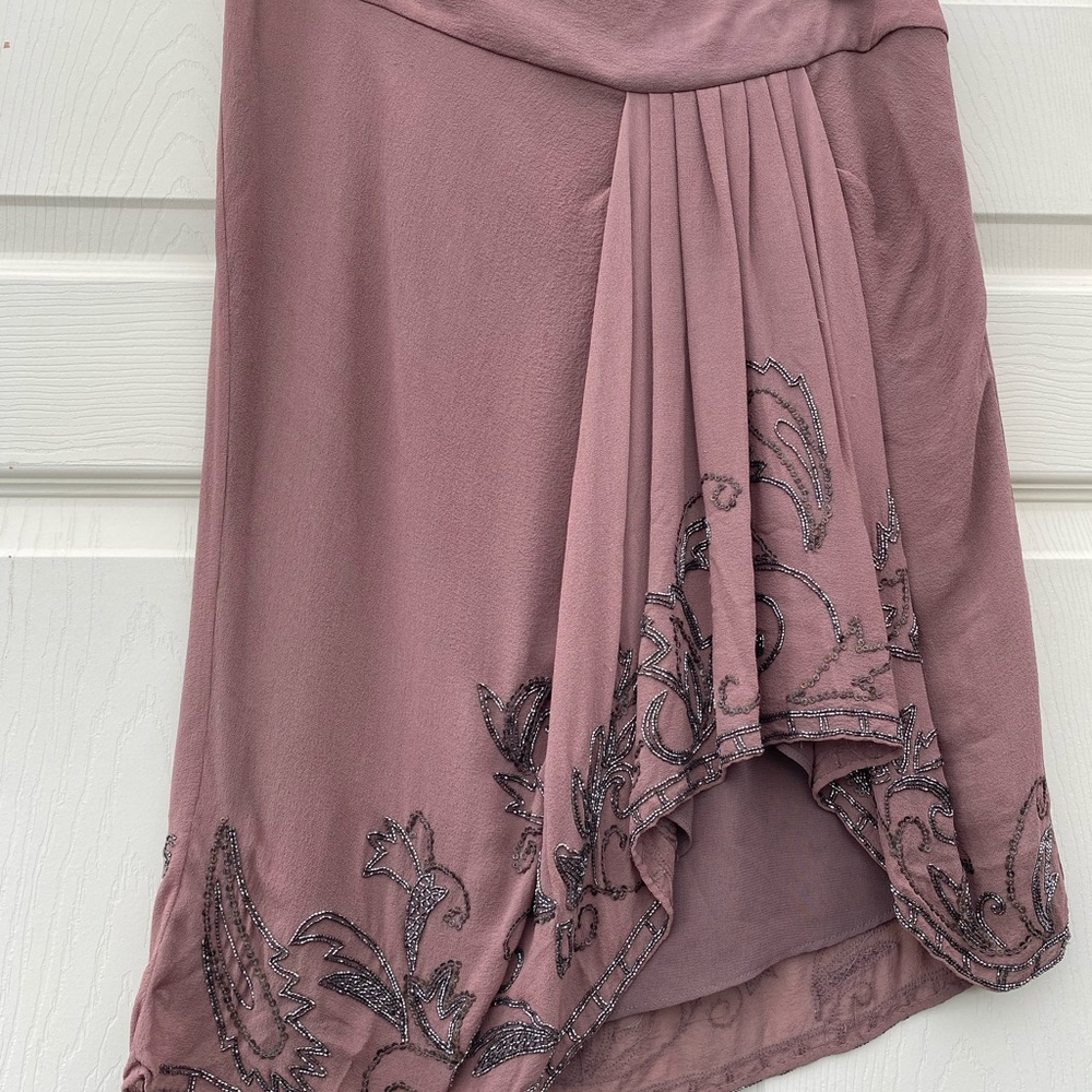 club monaco embroidered skirt draped, M